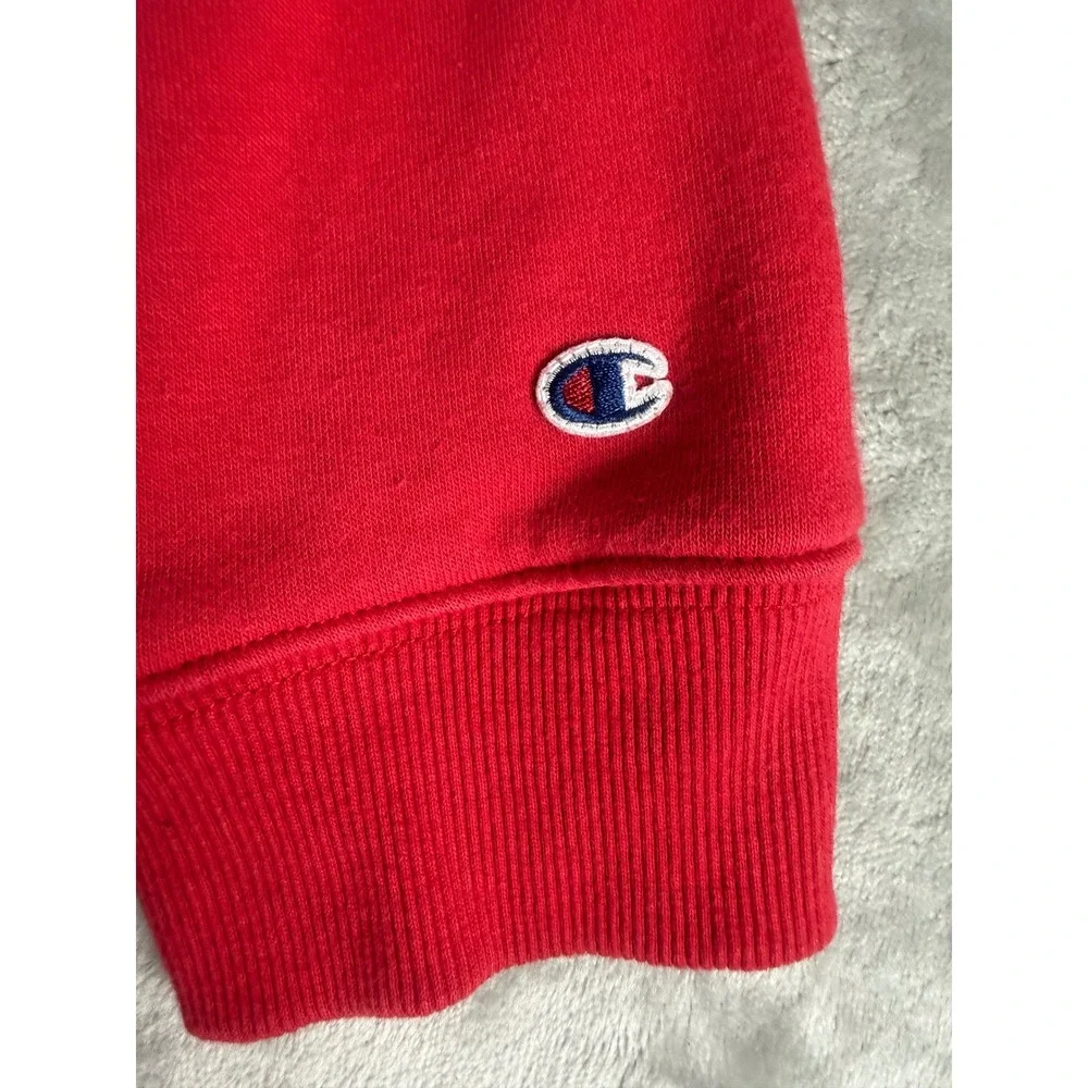 Champion Youth XL 18/20 Red Pullover Hoodie Embroidered Logo Fleece Sweatshirt